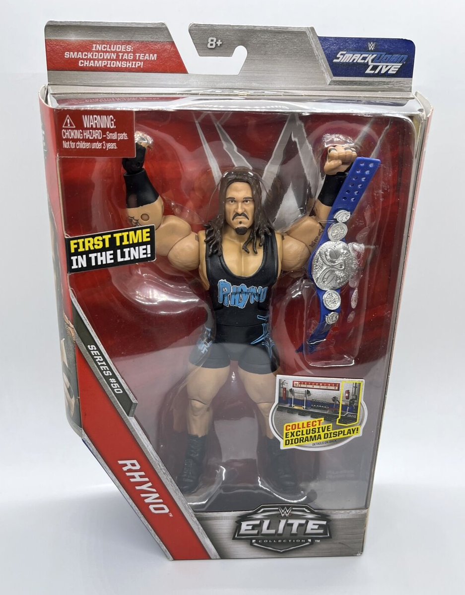 WWE Elite Rhyno Series 50 Wrestling Figure ECW First Time in Line