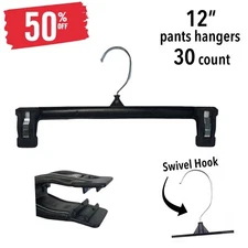 Clothes Hangers - Heavy Duty PANTS Hanger 12" 30 Qty *SALE 50% off (IT#41)