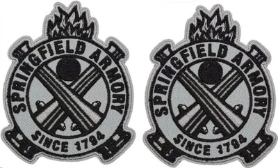 Springfield Armory Embroidered MORALE PATCH - 2PC - 3.0 inch HOOK BACKING