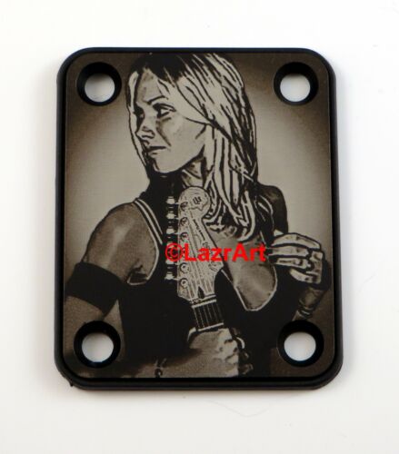 Laser Girl 626 - sexy, Fender style, engraved guitar neck plate - Choose Color - 第 1/4 張圖片