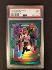 2020 PRIZM JOE BURROW RC SP GREEN PRIZM REFRACTOR PSA 9 # 307 BENGALS 