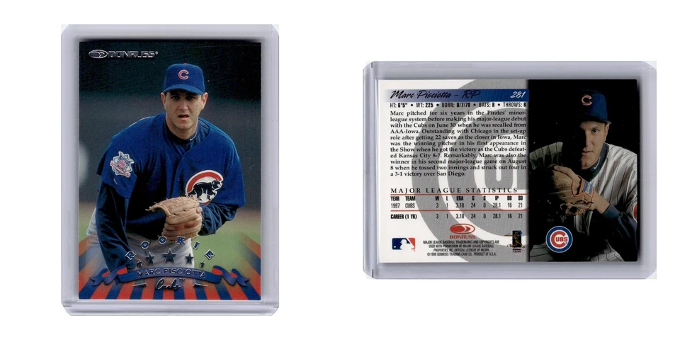 1998 Donruss Marc Pisciotta RC Cubs #281 - Image 3 of 3