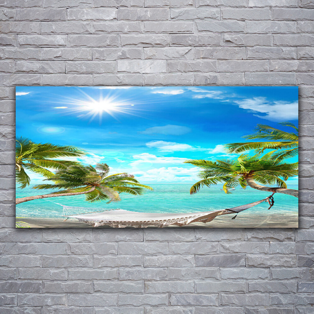 Tableau sur verre acrylique Tulup 120x60 cm décoration murale palmiers