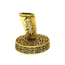 Vintage Metal Round Pen Stand Holder - Gold