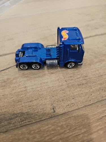 Vintage Hot Wheels 1986 Blue Semi Truck Cab Over Thailand - Loose