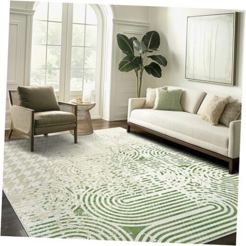 Area Rug Non Slip Rugs for Bedroom, Durable Non Slip Rug, Stain 3X5 Beige Green
