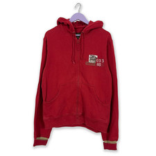 Sweat À Capuche Timberland Rouge En Coton Avec Zip - Taille L Homme