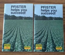 2 Lester Pfister Hybrids Seed Corn Notebooks Farm Planting Memo 1983