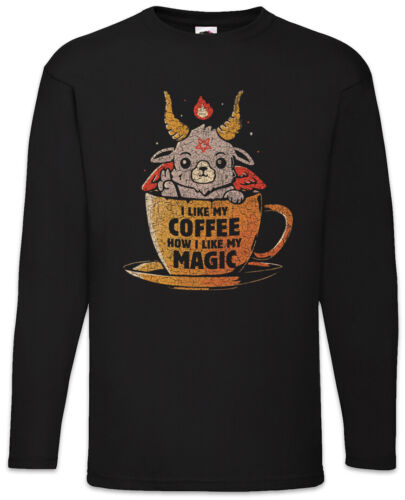 Magic Coffee Herren Langarm T-Shirt Koffein Spaß Geek Nerd Chemie Hexe - Bild 1 von 1