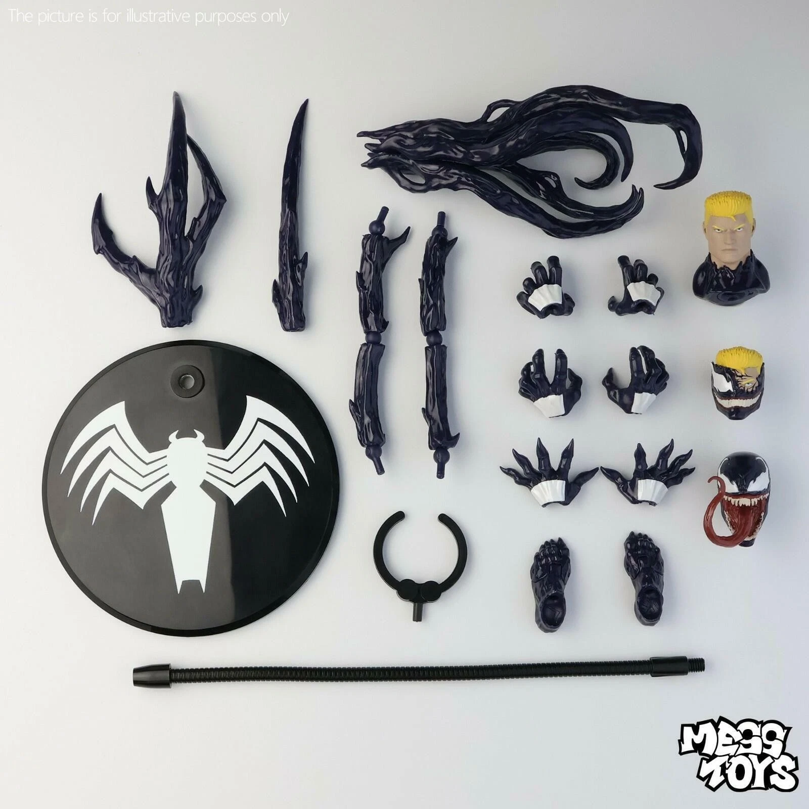 Mess Toys Venom Lethal Neighbor Spider-Man Symbiote 1/12 Action Figure Toy image 3