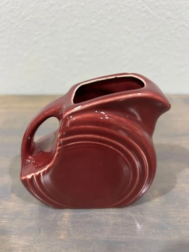 Fiesta Mini Disk Pitcher Deep Red Cinnabar 5 oz Good Condition Small paint imper