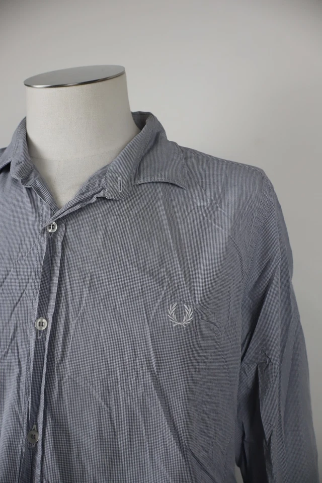 Fred Perry 男式休闲复古衬衫 XL 棉标志 — 第 2/4 张图片