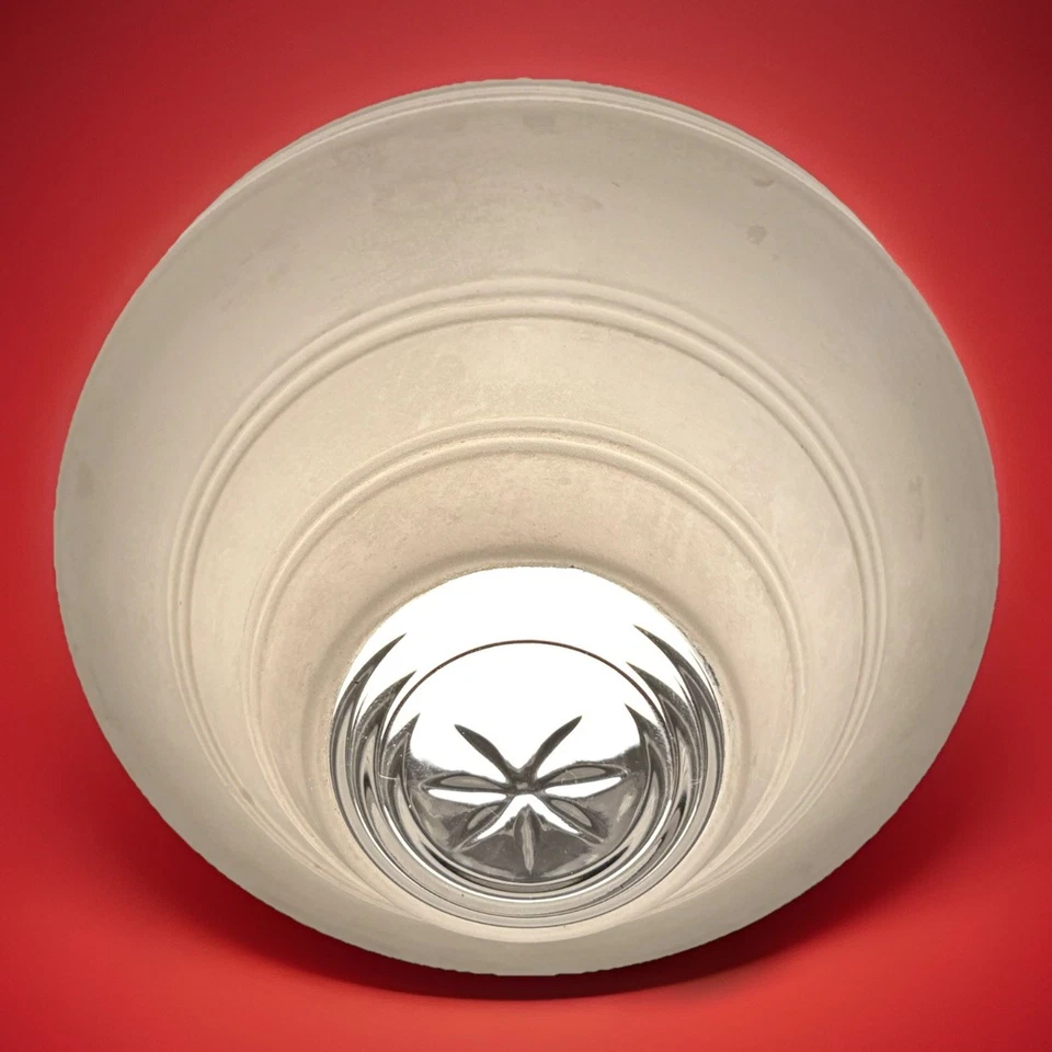 Vtg "MINI" 1930's-1950's Art Deco Nouveau Glass Shade Ceiling Light Fixture  - Image 3 of 4