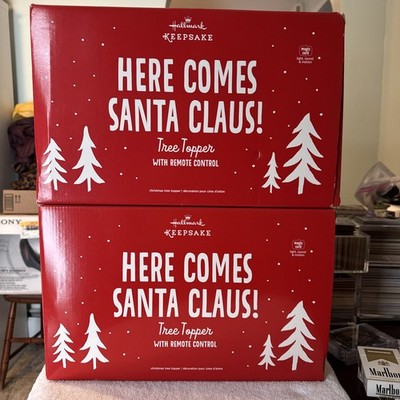 Hallmark Keepsake Here Comes Santa Claus Christmas Tree Topper + Magic Cord NEW