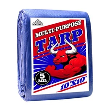 MVPNET 10x10 ft Heavy Duty Blue Tarp Waterproof UV Resistant Multipurpose Cover