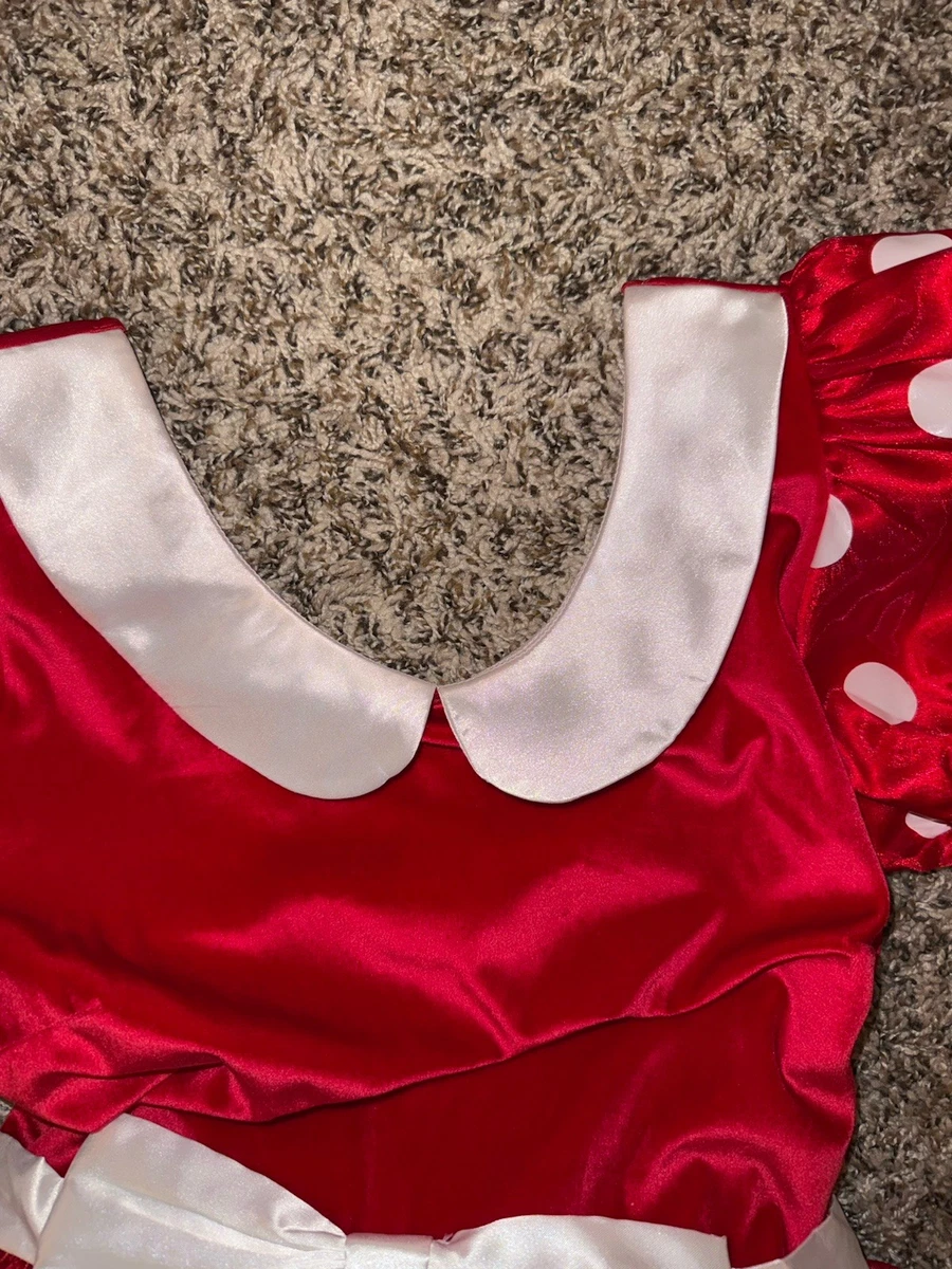 Minnie Mouse Adult Small Costume Disney Dress Outfit Shoes 7 Gloves Bow Red