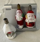 Set of 3 Milk Glass Figural Christmas Light Bulb House  Santa