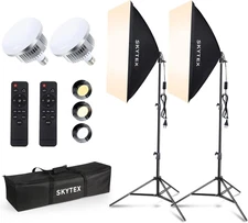Softbox Lighting Kit (2-Pack) with 85W LED Bulbs for Photography & Video