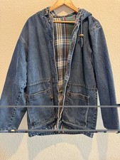 Vintage Current Seen Denim Jacket Womens Large Blue REVERSIBLE Blanket Lined