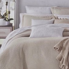 Set Copripiumino Mamme Tessuto Cielo Doppio Beige 100% Cotone Floreale 2pz Nuovo