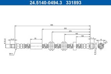 ATE Bremsschlauch 24.5140-0494.3 für MERCEDES GLC X253 C253 KLASSE W205 Model