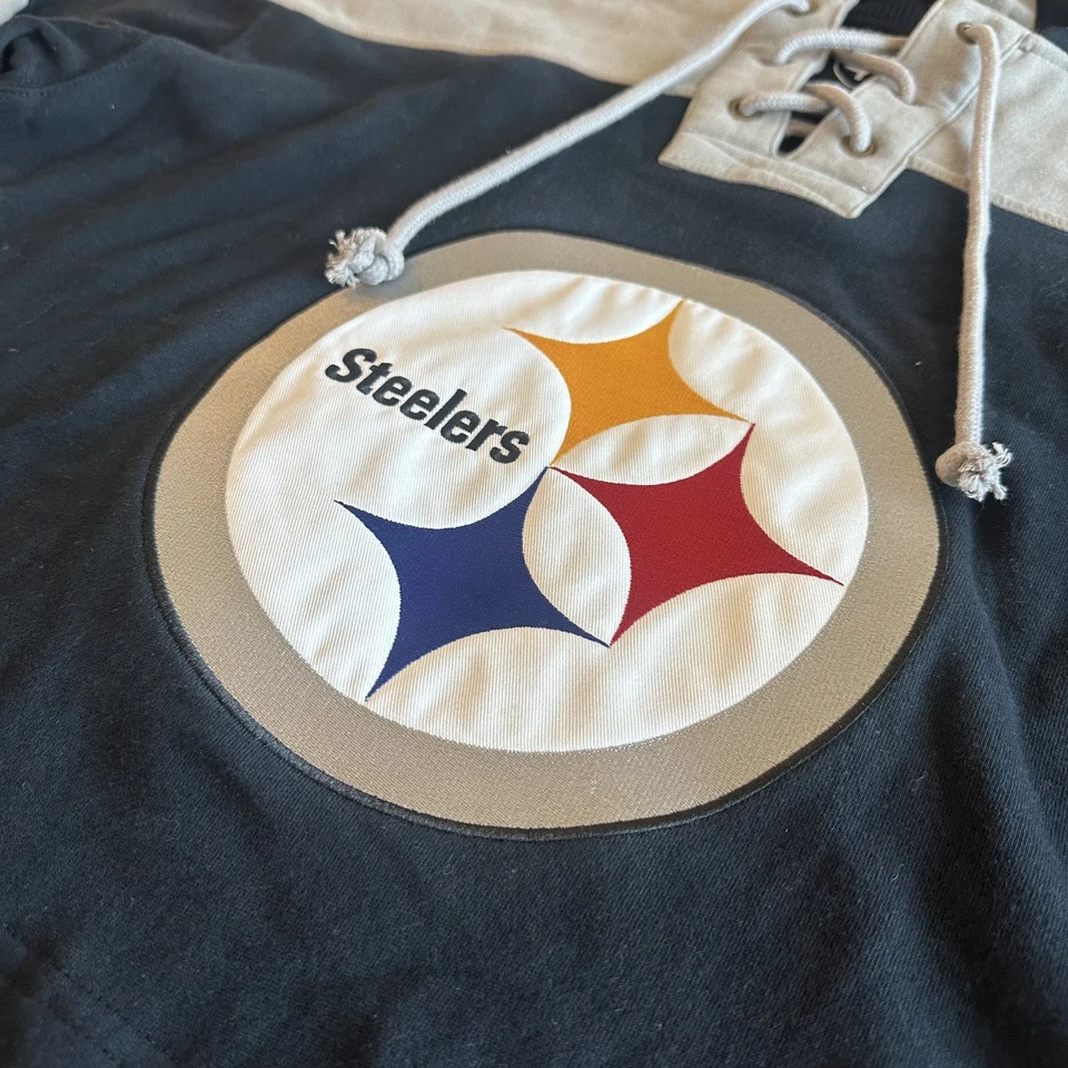 Sudadera con capucha negra azabache Pittsburg Steelers marca '47 nueva con etiquetas talla grande para mujer Foto 2 de 4