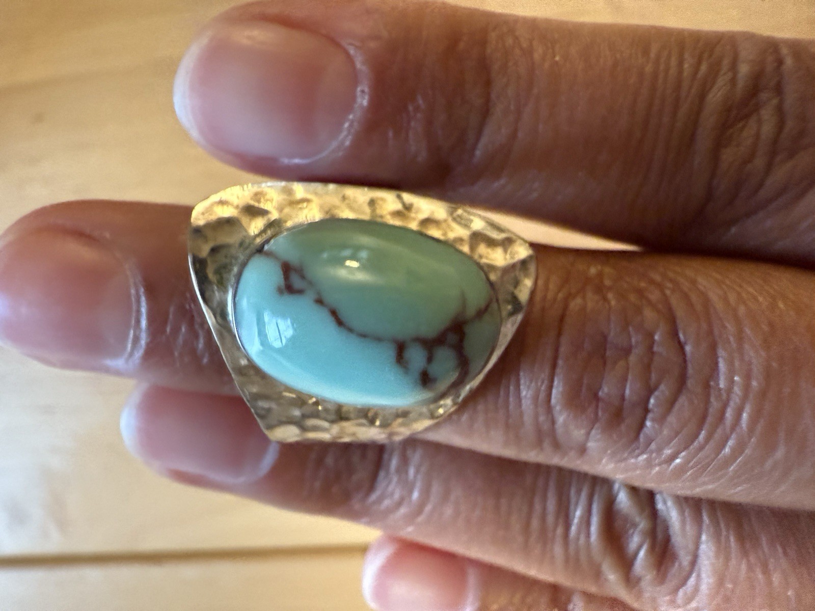 Sterling Silver Turquoise Adjustable Ring 925 Mex… - image 5
