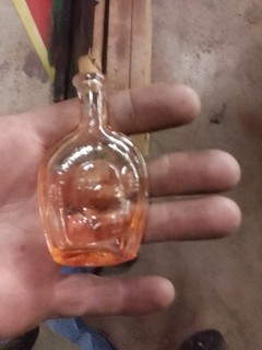 Little Pinkish Benjamin Franklin Cork Bottle Made In Taiwan Vintage Rare