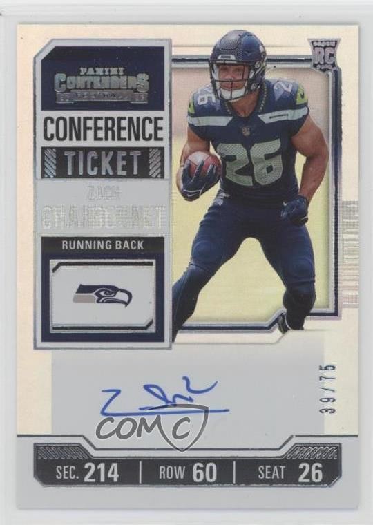 2023 Panini Contenders RPS Conference Ticket /75 Zach Charbonnet Rookie Auto RC