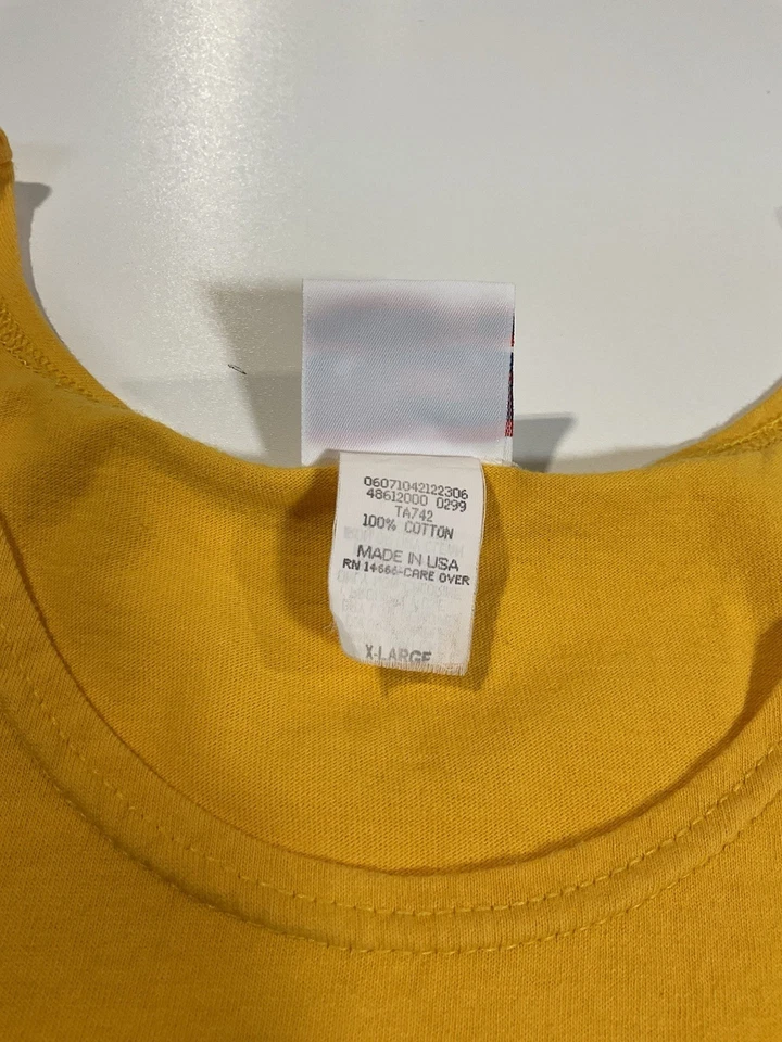 Винтажный велосипед Athletic желтый пустой Майка Sz XL сделано в США 90-х - Изображение 3 из 4