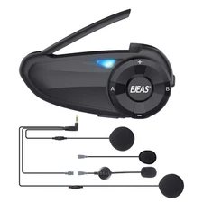 EJEAS Q7 Bluetooth  Riding Motorcycle Intercom with Headset  EUC Handle. New