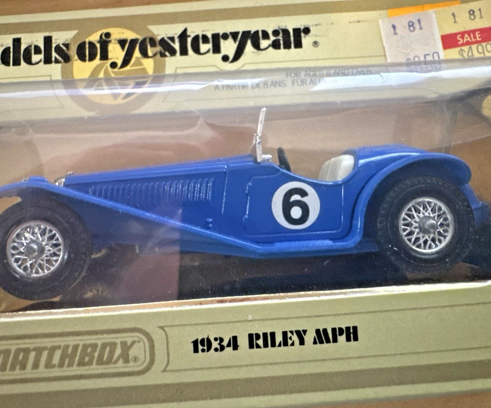 Vintage MATCHBOX Models Of Yesteryear 1934 RILEY,  Lesney, Y-3 New Original BOX - Image 3 of 4