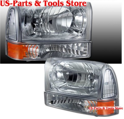 Für Ford F250 F350 Scheinwerfer Satz chrom 99 - 04 Excursion 1999 2004 2000 01