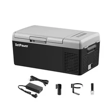 Setpower FC15 Portable 12v Refrigerator, -4℉-68℉ Fast Cooling Car Re