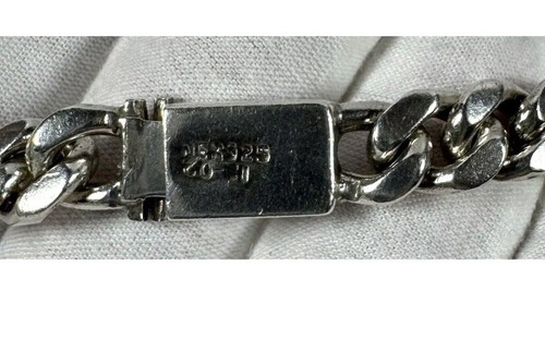 Mexico Sterling Silver Vintage Curb Link Chain 20" Long 135g Heavy - Picture 8 of 12