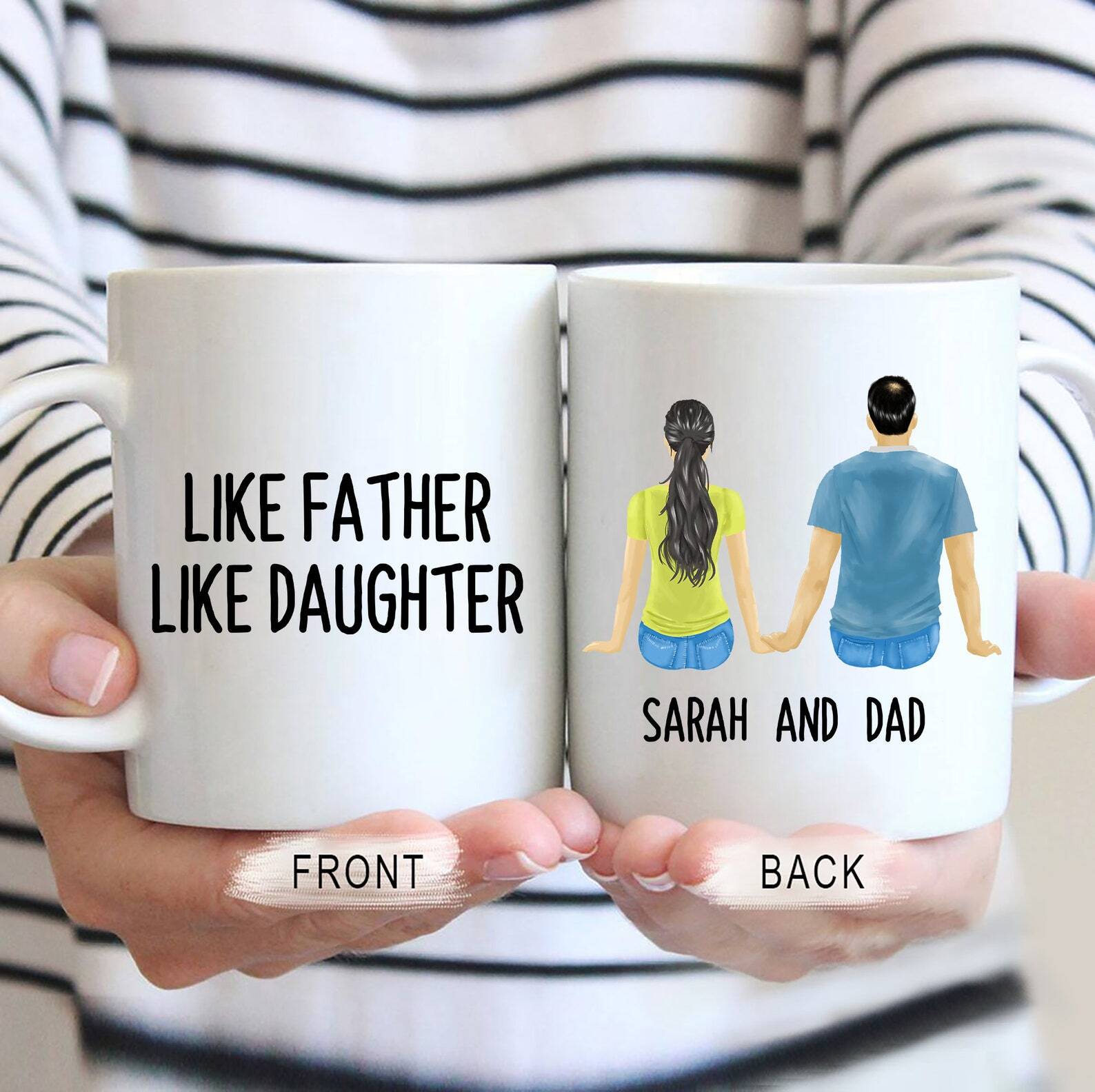 Like Father Like Daughter Mug Fathers Day Gift From Daughter Mug Personalized