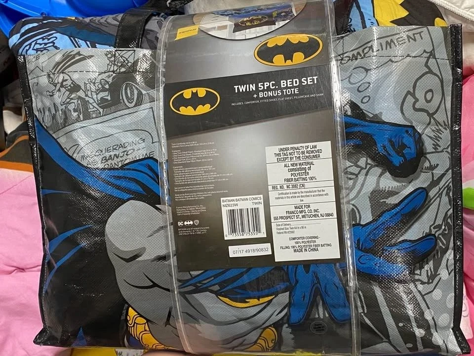 !ВАУ! Новый с Ярлыками DC COMICS Бэтмен 5 изделий TWIN одеяло комплект {кровать в сумке} - Изображение 2 из 2