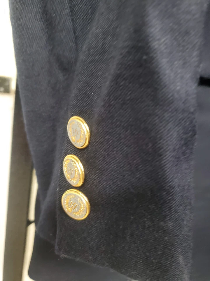 H Freeman & Son Blazer Jacket Mens 42R Blue Metal Buttons Wool Sport Coat USA - Image 3 of 4