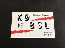 Vintage QSL Radio communication card 1957 Kansas  USA R37972