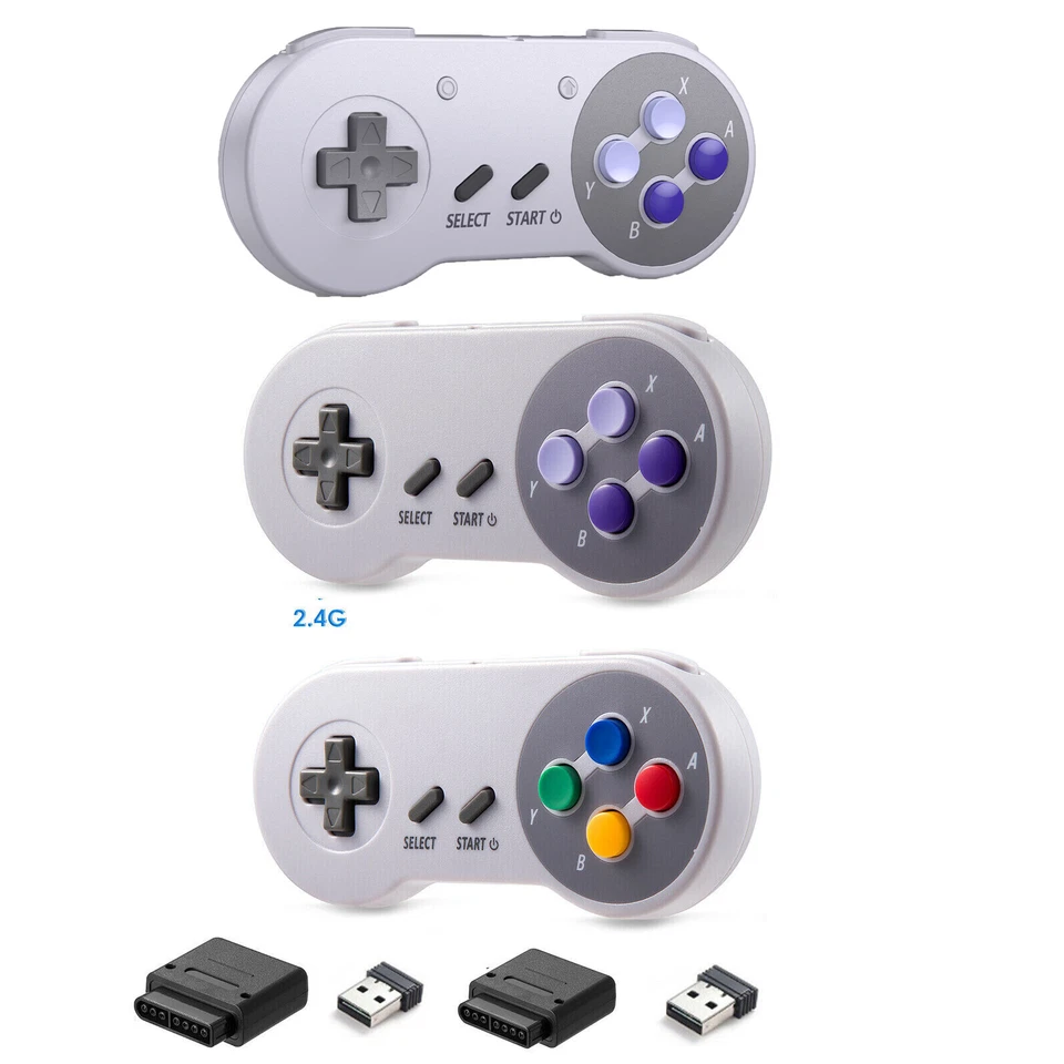 Wireless Gamepad + Receiver for SNES Super Nintendo Entertainment System SFC - Image 2 of 4