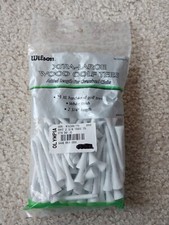 NEW -Wilson Xtra Large 2 3/4" Wood Golf Tees 75 Count Bag-White Color
