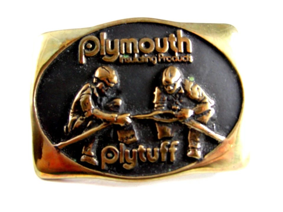 1980 Anacostes Plymouth Plytuff Brass Belt Buckle 12022013