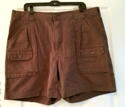 Cabelas Mens Sz 40 Brown 7 Pocket Hiker Cargo Camping fishing Shorts SPOT