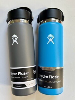 Hydro Flask 2本セット NEW! Hydro Flask SET OF 2 WIDE MOUTH 20oz BOTTLES w/Lids in Stone