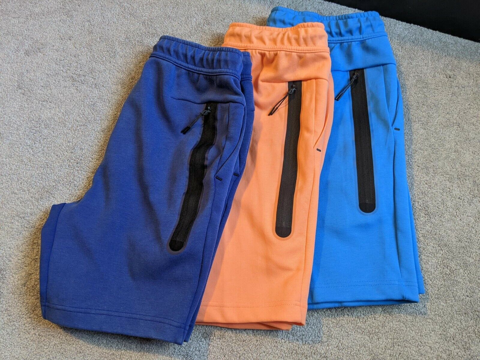 NIKE Men's Sportswear Tech Fleece Shorts Orange,Light Blue,Washed Blue NWT