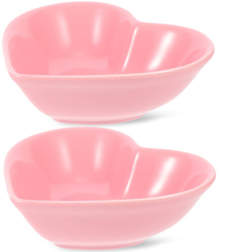 2 ceramiczne miski na zupę / sałatkę z różowym sercem do domu / kuchni / kawiarni - Zdjęcie 1 z 12