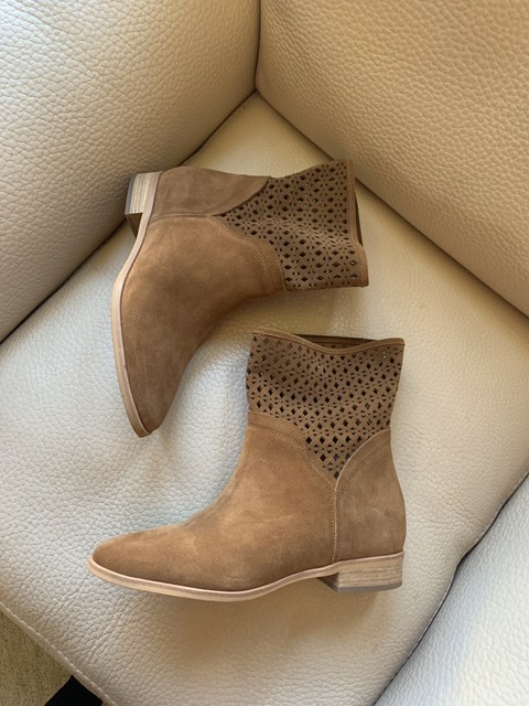 caramel suede booties
