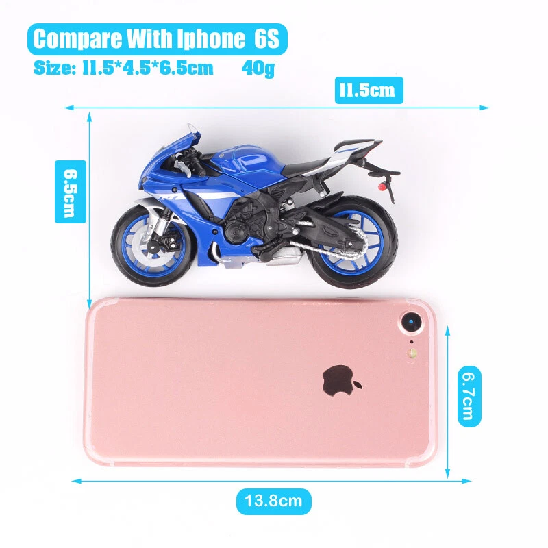 Maisto Yamaha YZF-R1 YZF-R6 YZF-R7 Escala 1/18 Motocicleta Bicicleta Diecast Modelo Juguete Foto 4 de 4