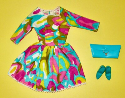 Japanese Exclusive Barbie Abstract Print Dress (Black Francie Swimsuit