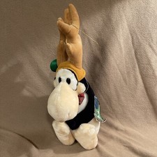 Vintage OPUS Penguin from Bloom County -Christmas Reindeer Plush by Dakin w Tags